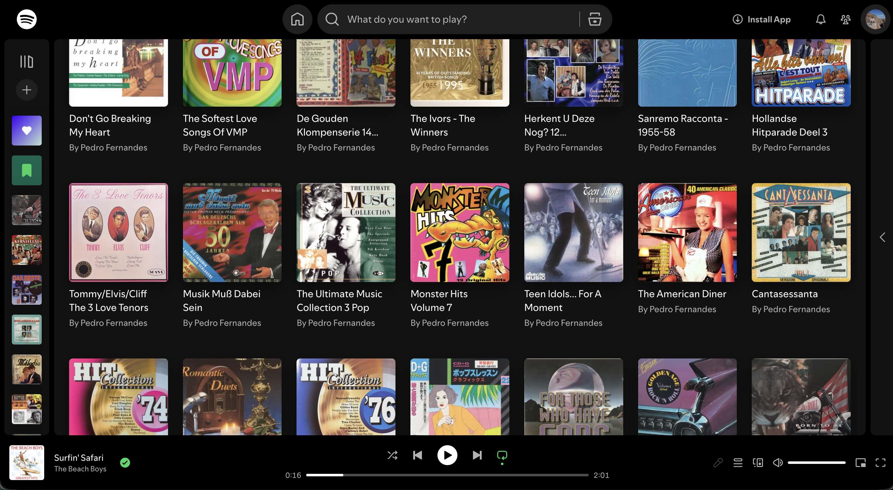 Rebuilt compilations on Spotify with original cover art